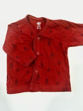 Kids Red Button-Front Top - Unbranded